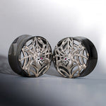 Tungsten Steel Zircon Widow Web Ear Gauge Tunnel(2Pcs) - AKAK BODYJEWELRY - ear - tunnel