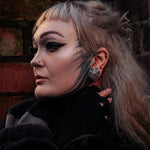 Tungsten Steel Zircon Widow Web Ear Gauge Tunnel(2Pcs) - AKAK BODYJEWELRY - ear - tunnel