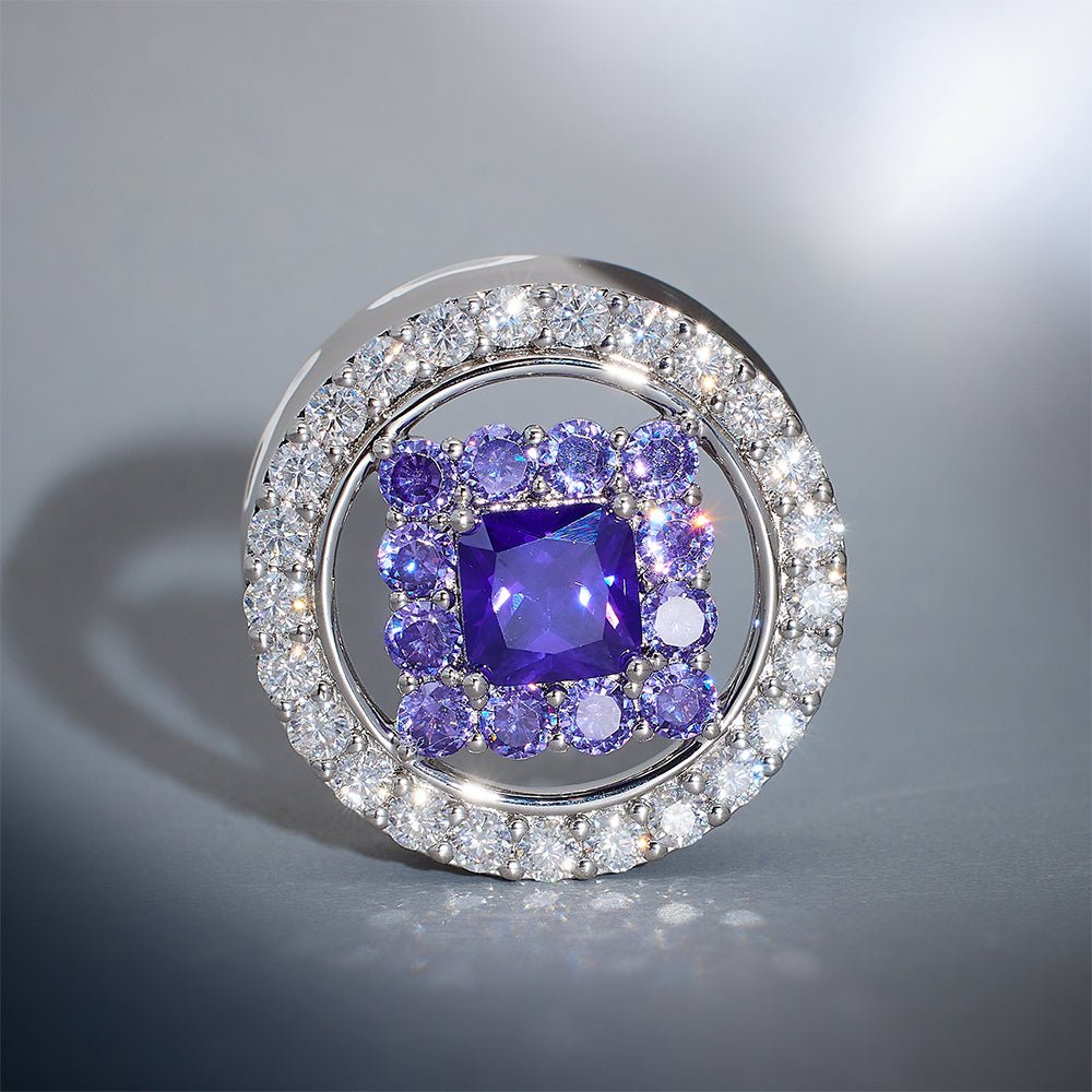 Violet Crown 14K Moissanite Ear Gauge Tunnel (2Pcs) - AKAK BODYJEWELRY - ear - tunnel