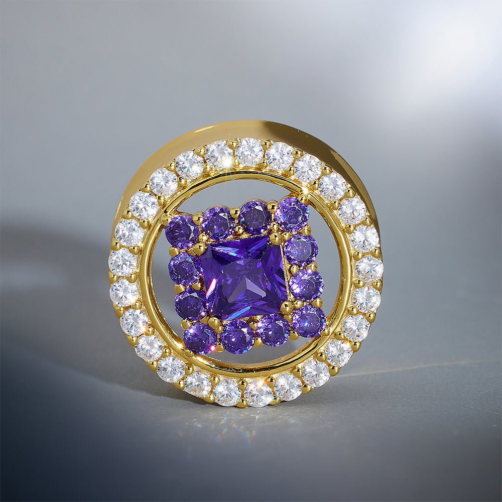 Violet Crown 14K Zircon Ear Gauge Tunnel (2Pcs) - AKAK BODYJEWELRY - ear - tunnel