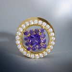 Violet Crown S925 Silver Moissanite Ear Gauge Tunnel (2Pcs) - AKAK BODYJEWELRY - ear - tunnel