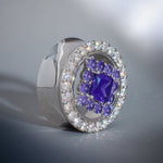 Violet Crown S925 Silver Moissanite Ear Gauge Tunnel (2Pcs) - AKAK BODYJEWELRY - ear - tunnel