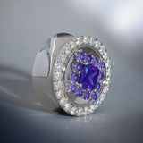 Violet Crown S925 Silver Zircon Ear Gauge Tunnel (2Pcs) - AKAK BODYJEWELRY - ear - tunnel