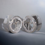 Window of Holy Light Moissanite S925 Silver Ear Gauge Tunnel (2Pcs) - AKAK BODYJEWELRY - ear - tunnel