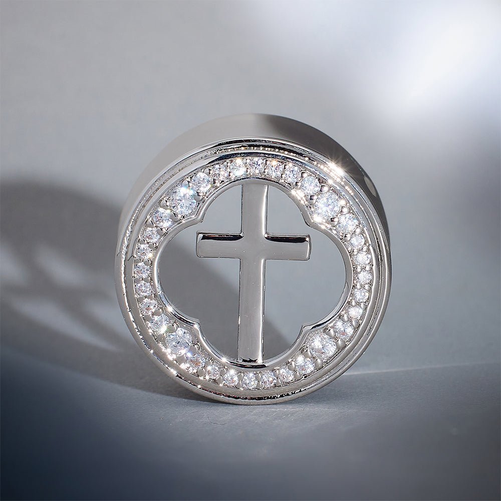 Window of Holy Light Zircon 14K Ear Gauge Tunnel (2Pcs) - AKAK BODYJEWELRY - ear - tunnel