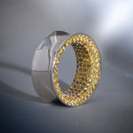 Yellow Moissanite 14K White Gold Stars Shining Tunnel(2Pcs) - AKAK BODYJEWELRY - ear - tunnel