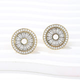 AKAK S925 Plated Pure Shining Zircon Ear Gauge Tunnel ( 2Pcs )
